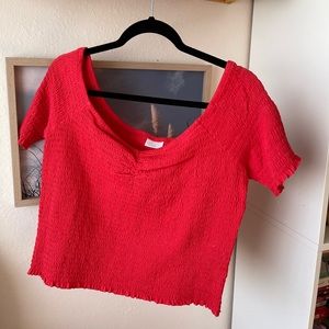 Red crop top